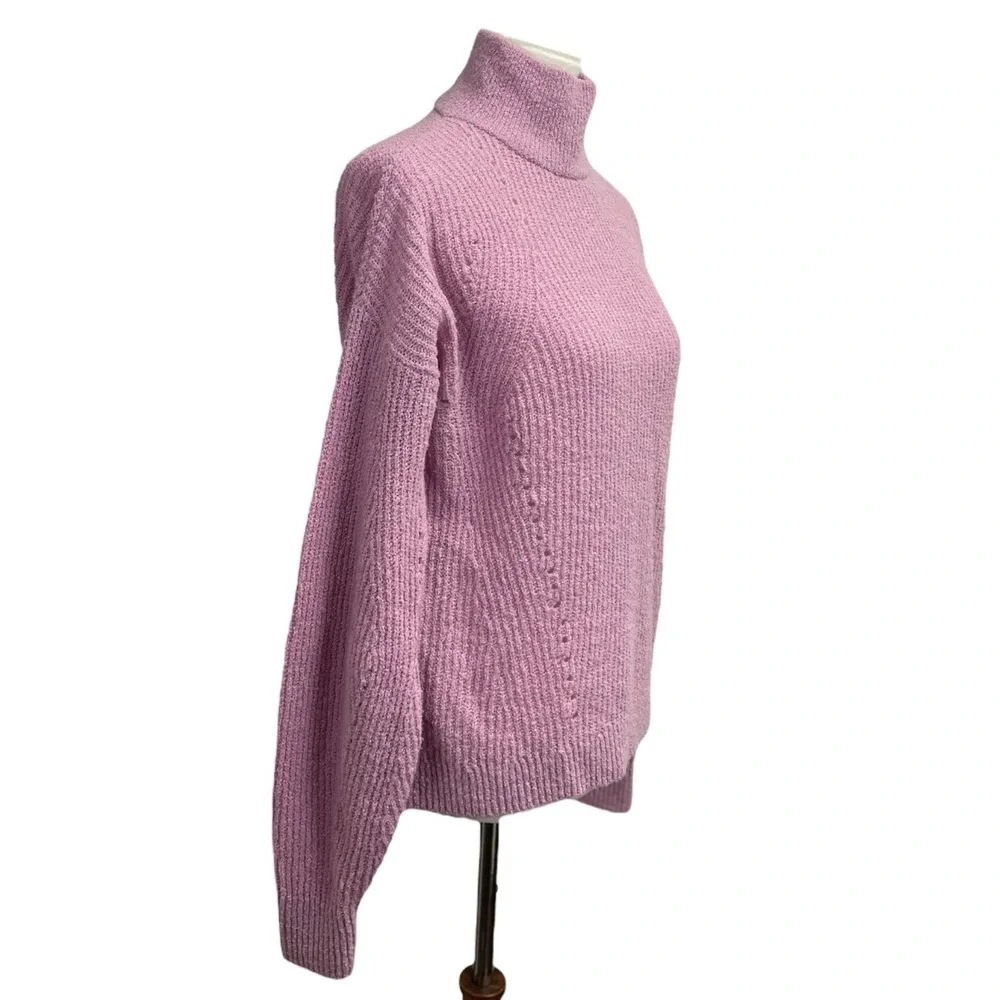 Ann Taylor Long Sleeve Turtleneck Wool blend Sweater, Medium. Light pink purple